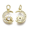 Brass Micro Pave Clear Cubic Zirconia Charms ZIRC-N039-096-NF-2