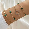 4Pcs 4 Styles Alloy Chain Bracelet & Bangle Set for Women WG6073F-02-1