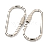 Non-Tarnish 304 Stainless Steel Screw Carabiner Lock Charms STAS-C092-09A-P-2