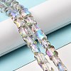 AB Color Plated Transparent Glass Beads Strands EGLA-P051-06A-A07-2