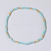 Bohemian Style Natural Amazonite Faceted Round Beaded Stretch Bracelets for Women's Fashion Luxury Versatile BW4401-3-1