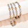 201 Stainless Steel 8 & Oval Link Chain Necklaces for Women NJEW-B143-03GP-1