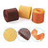 3 Rolls 3 Colors Polyester Imitation Linen Wrapping Ribbon OCOR-YS0001-02B-4