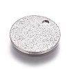 Tarnish Resistant 304 Stainless Steel Textured Pendants STAS-I098-01-10mm-P-1