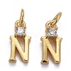 Brass Micro Pave Clear Cubic Zirconia Pendants ZIRC-Z011-35N-1