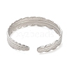 Non-Tarnish 304 Stainless Steel Feather Cuff Bangles BJEW-G694-01P-3