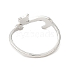 Non-Tarnish 304 Stainless Steel Cat Adjustable Ring for Women RJEW-M149-34P-2