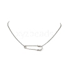 Iron Kilt Pin Pendant 304 Stainless Steel Curb Chain Necklaces NJEW-JN05679-1