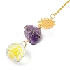 Wire Wrapped Nuggets Natural Amethyst Pendant Decorations HJEW-C008-03B-G-2