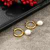 Fashionable Stainless Steel Imitation Pearl Hoop Earrings for Women's Party Outfits RP6732-1