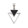 304 Stainless Steel Enamel Pendants STAS-B137-03P-1