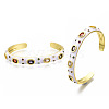 Colorful Cubic Zirconia Flat Cuff Bangle BJEW-N014-002-NF-4