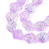 Transparency Electroplate Glass Beads Strands GLAA-T023-41A-05-3