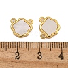 Rack Plating Brass Pave Natural Shell Flower Charms KK-C074-53G-3