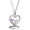 I Love You Heart Floating Pendant Necklace NJEW-BB44322-B-1
