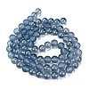 Frosted Transparent Glass Bead Strands GLAA-P065-10mm-10-5