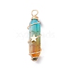 2Pcs 2 Style Two Tone Glass Double Terminated Point Beads Pendants Set PALLOY-JF02538-01-3