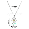 Brass Clear & Green Cubic Zirconia Daisy Pendant Necklaces for Women TY2547-4