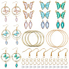  ® DIY Glass Butterfly & Horse Eyes Earring Making Kits DIY-PH0010-65-1