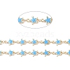 3.28 Feet Handmade Alloy Enamel Star Link Chains X-ENAM-F138-01B-RS-2