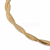 304 Stainless Steel Twist Rope Chain Necklace for Men Women NJEW-P269-03G-2