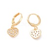 Brass Micro Pave Cubic Zirconia Dangle Hoop Earrings  EJEW-F233-04G-2