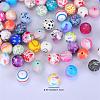 Printed Round Silicone Focal Beads SI-JX0056A-49-2