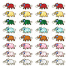48Pcs 8 Colors Alloy Enamel Elephant Connector Charms ENAM-TA0001-80P-8