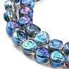 Full Rainbow Plated Electroplate Transparent Glass Beads Strands EGLA-G037-01A-FR01-3