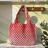 Polyester Rhombus Knitting Tote Bags PW-WG80119-01-1