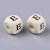 Printed Natural Wood Beads WOOD-T026-001E-2