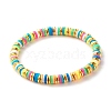 Handmade Polymer Clay Heishi Beads Stretch Bracelet BJEW-JB07310-1
