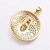 Brass Micro Pave Cubic Zirconia Pendants ZIRC-G128-11-3