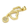 Rack Plating Brass Micro Pave Cubic Zirconia Pendants KK-Z063-40B-G-2