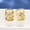 Brass Stud Earrings LS-EJEW-G432-01G-2