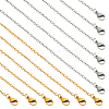  20Pcs 2 Colors 304 Stainless Steel Cable Chain Necklaces Set MAK-NB0001-28-1