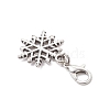 9Pcs Christmas Alloy Snowflake Pendant Decorations HJEW-JM04451-5