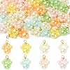 40Pcs 8 Style ABS Plastic Imitation Pearl Pendants PALLOY-CJ00177-1