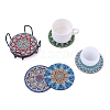 DIY 5D Diamond Painting Mandala Theme Cup Mat Kits PW-WGAF7BE-01-3