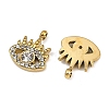 304 Stainless Steel Micro Pave Cubic Zirconia Charms STAS-K302-01B-G-2