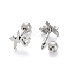 Tarnish Resistant 201 Stainless Steel Barbell Cartilage Earrings EJEW-R147-40-3