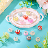 20Pcs Pearlized Resin European Beads RESI-TA0004-36-4