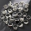 Alloy Skull Finger Rings Sets for Women PW-WG6A396-01-2