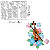 Violin & Flowers & Leaves Carbon Steel Cutting Dies Stencils DIY-WH0309-1281-2