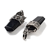 Natural Obsidian Faceted Sword Pendants G-Q163-01AS-09-2