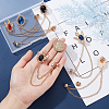 CHGCRAFT 6Pcs 6 Style Long Chain Tassel Dangle Alloy Brooches JEWB-CA0001-11-3