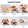 Olycraft 36Pcs 4 Style Square Kraft Paper Candy Boxes CON-OC0001-42-3