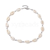 Summber Beach Natural Cowrie Shell Beaded Necklaces NJEW-JN04783-03-4