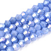 Ombre Effect Dyed Glass Beads Strands GLAA-T025-4mm-09I-1