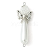 Acrylic Imitation Pearl & Glass Angel Connector Charms PALLOY-MZ00288-1